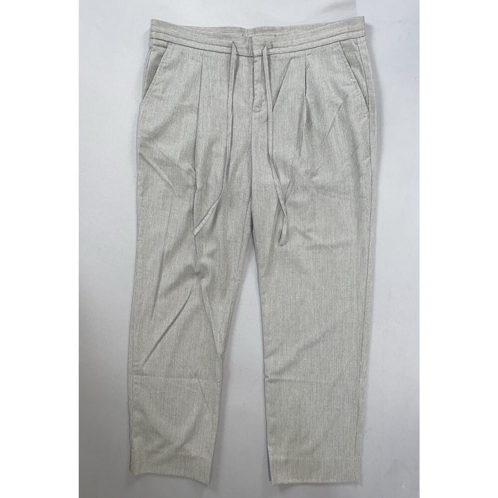 Banana Republic Pleated Casual Pants with Drawstring. Gray Stripe, Women's 6 EUC